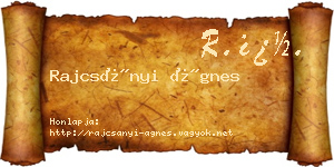 Rajcsányi Ágnes névjegykártya