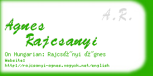 agnes rajcsanyi business card